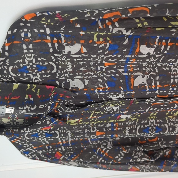 Cabi Sz L Sheer Button Up Front Long Sleeve Top - Picture 4 of 5